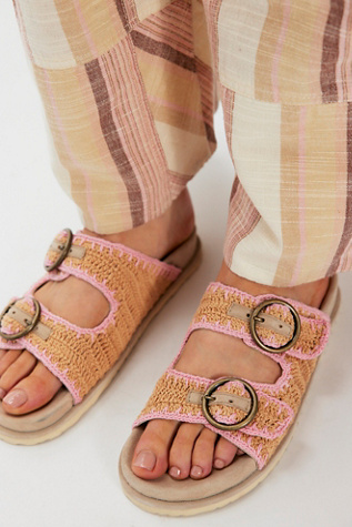 Coco Crochet Footbed Sandals by Laidback London at Free People in Tan, Size: EU 40