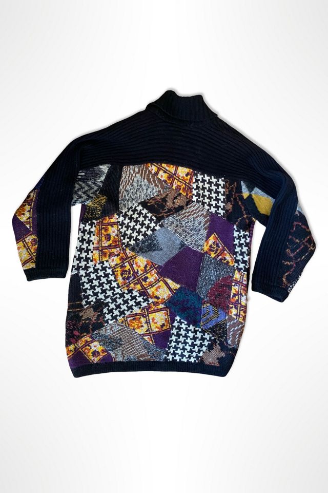 1980s Patchwork Knit Oversized Cardigan Jacket Selected By Ritual Vintage #1