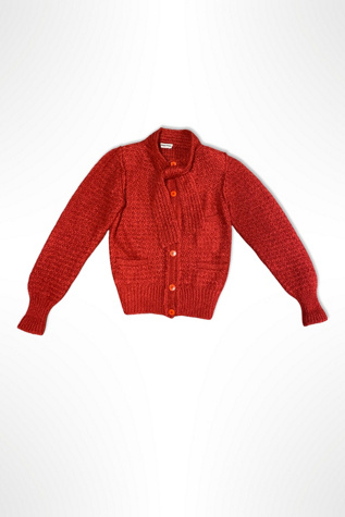 1970s Sonia Rykiel Rust Hand Knit Cardigan Selected By Ritual Vintage