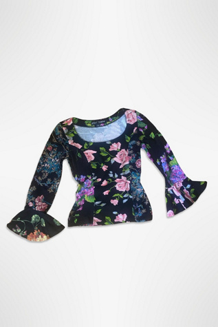 1990s Betsey Johnson Rose Print Top Selected By Ritual Vintage