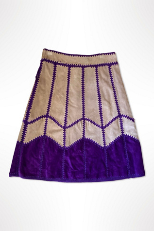 1990s Patchwork Suede Crochet Skirt Selected By Ritual Vintage