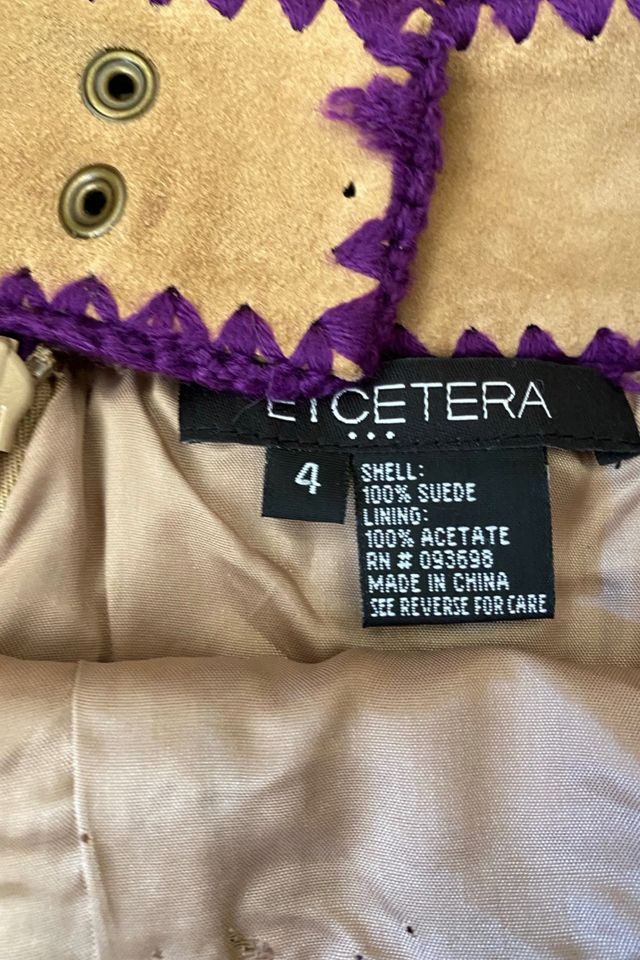 1990s Patchwork Suede Crochet Skirt Selected By Ritual Vintage #3