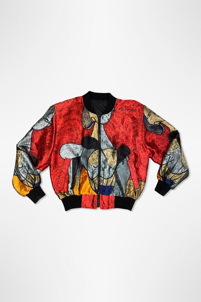 Vintage 1980s Picasso Scarf Print Bomber Jacket Selected By Ritual Vintage #1