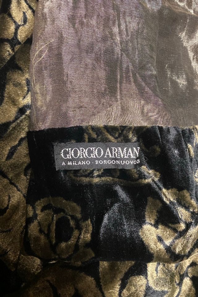 1990s Giorgio Armani Stenciled Velvet Silk Wrap Scarf Selected By Ritual Vintage #2