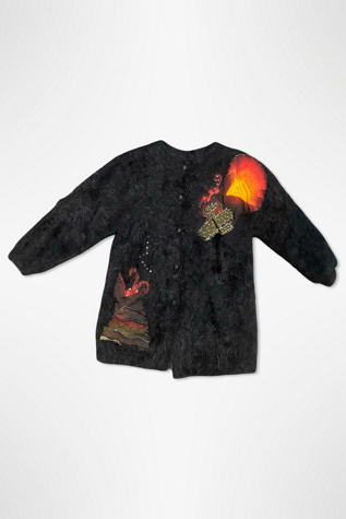 1980s Shaggy Wool Art To Wear Cardigan Selected By Ritual Vintage