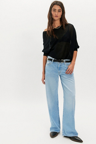 MOTHER The Popsicle Sneak Jeans at Free People in Light Wash, Size: 29