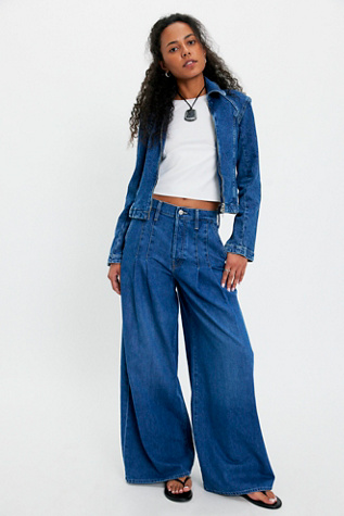 MOTHER The Pleaty Pouty Skimp Wide-Leg Jeans