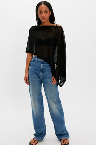 MOTHER High-Waisted Tunnel Vision Sneak Jeans at Free People in Medium Wash, Size: 28
