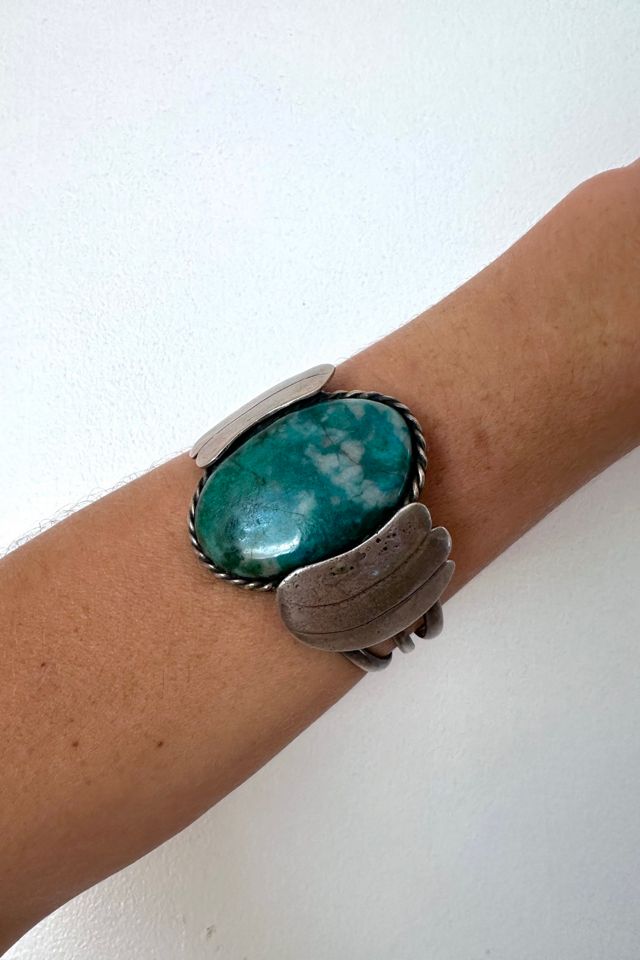 Vintage Sterling and Turquoise Winged Cuff Selected by Grievous Angle Vintage