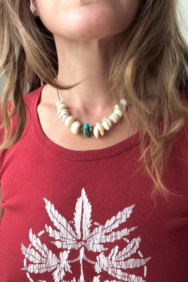 Vintage Sterling Shell and Turquoise Necklace Selected by Grievous Angel Vintage #2