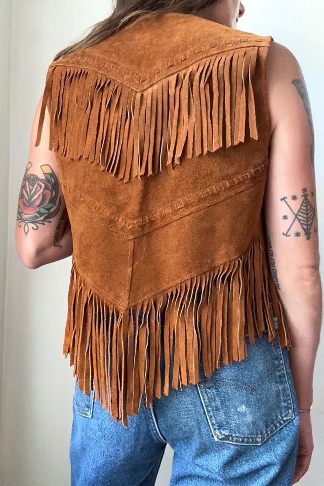 Vintage 1970s Western Suede Fringe Vest Selected by Grievous Angel Vintage #1