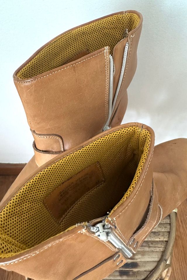 Vintage Tan Leather Moto Ankle Boots Selected by Grievous Angel Vintage #3