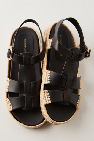 Yuka Raffia Sandals by Paloma Barceló at Free People in Brown, Size: EU 39