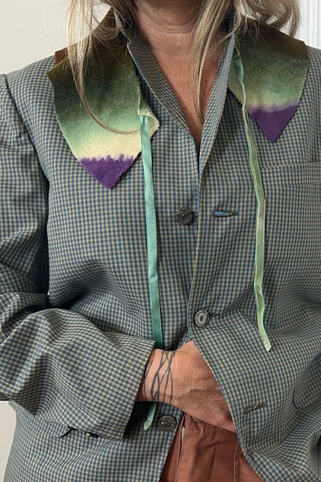 Vintage Wool Hand Dyed Ombre Collar with Velvet Ribbon Selected by KA.TL.AK #2