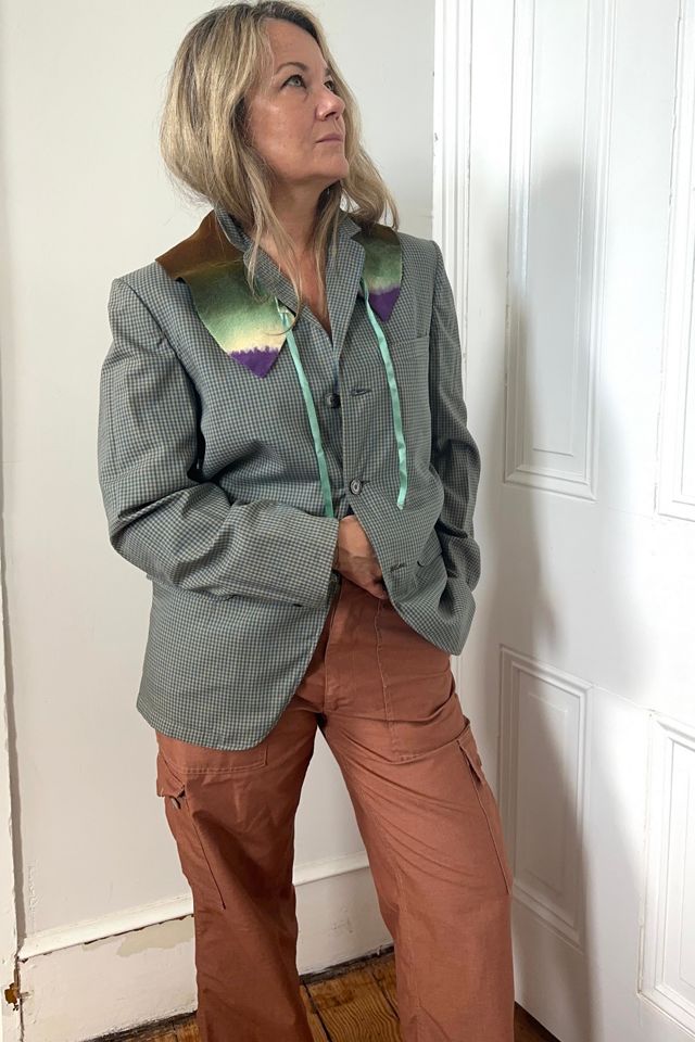 Vintage Wool Hand Dyed Ombre Collar with Velvet Ribbon Selected by KA.TL.AK #3