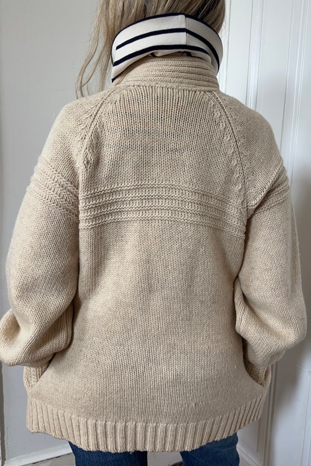 Vintage Wool Cream-Colored Zip Front Cardigan Sweater Selected by KA.TL.AK #3