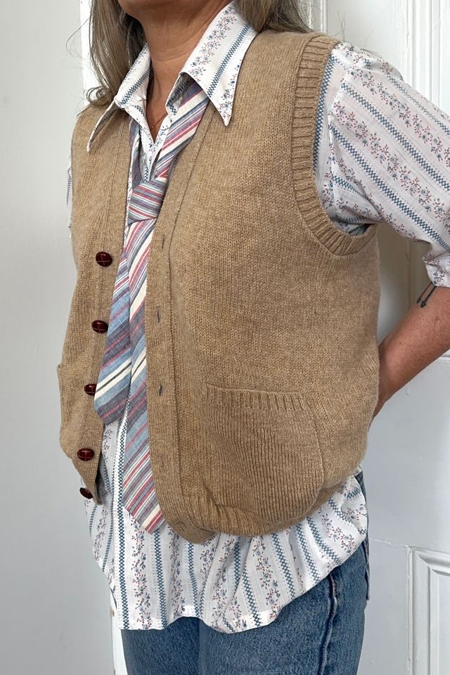 Vintage Beige Wool Cardigan Vest Selected by KA.TL.AK #1