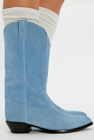 Женские ботинки Jeffrey Campbell Willoughby Western, цвет: Светлый синий замшевый
