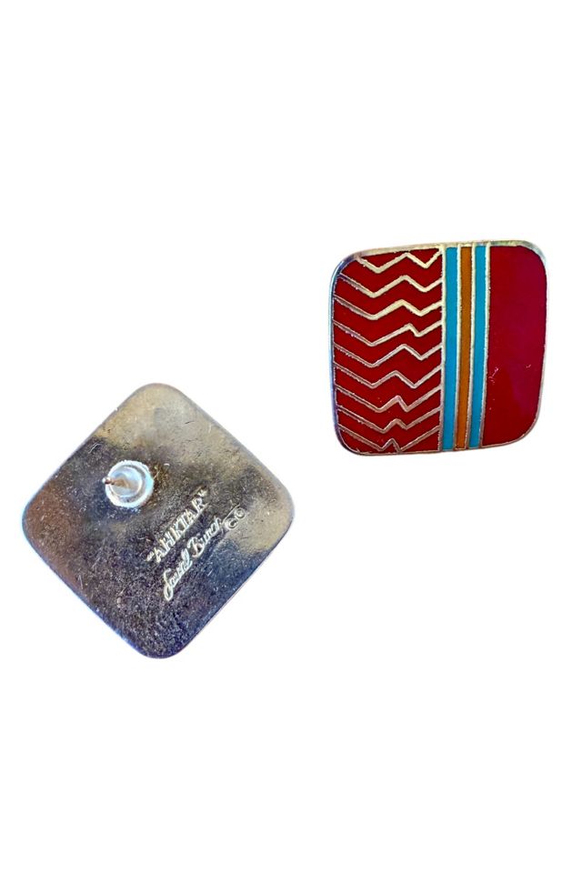 1980s Laurel Burch Ahktar Enamel Earrings Selected by Personal Choice #1