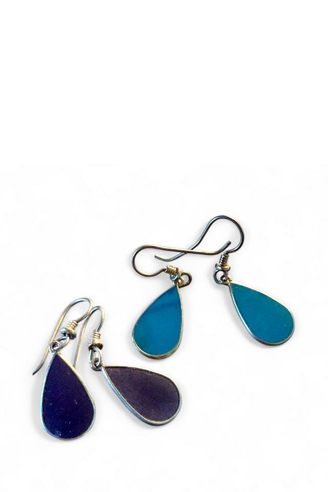 1980s Laurel Burch Teardrop Enamel Earrings Selected by Personal Choice #3
