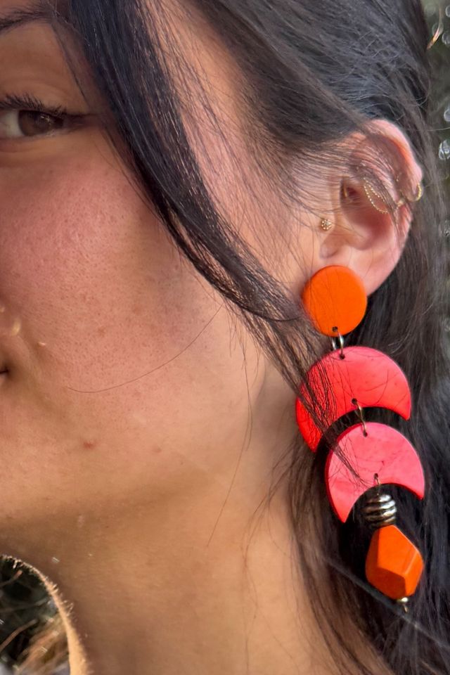 1980s Wooden Chandelier Earrings Selected by Personal Choice #1