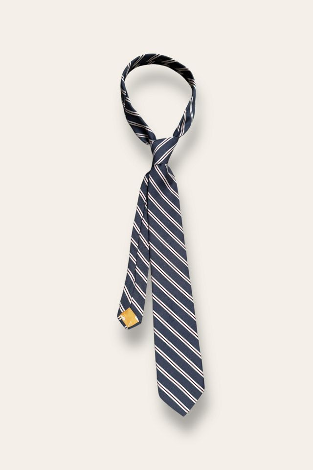 Vintage 1990's Steel Grey Stripe Tie Selected By Afterlife Boutique