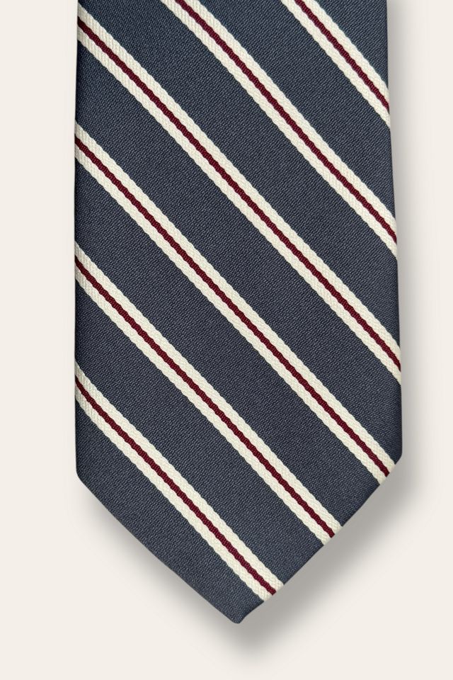 Vintage 1990's Steel Grey Stripe Tie Selected By Afterlife Boutique #1