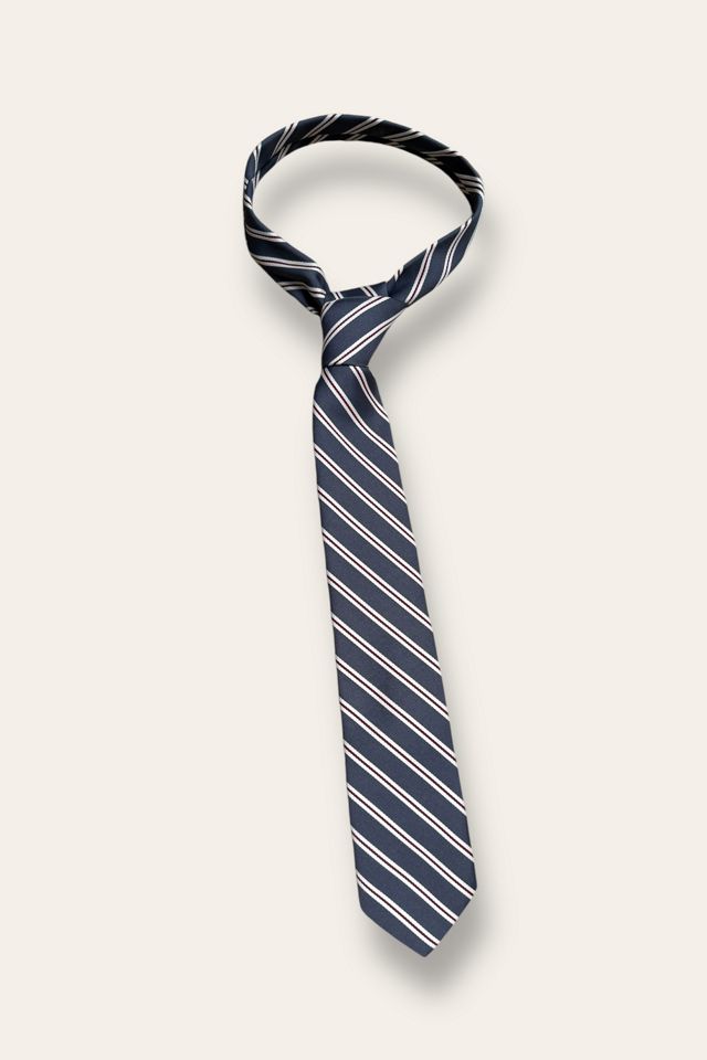 Vintage 1990's Steel Grey Stripe Tie Selected By Afterlife Boutique #2