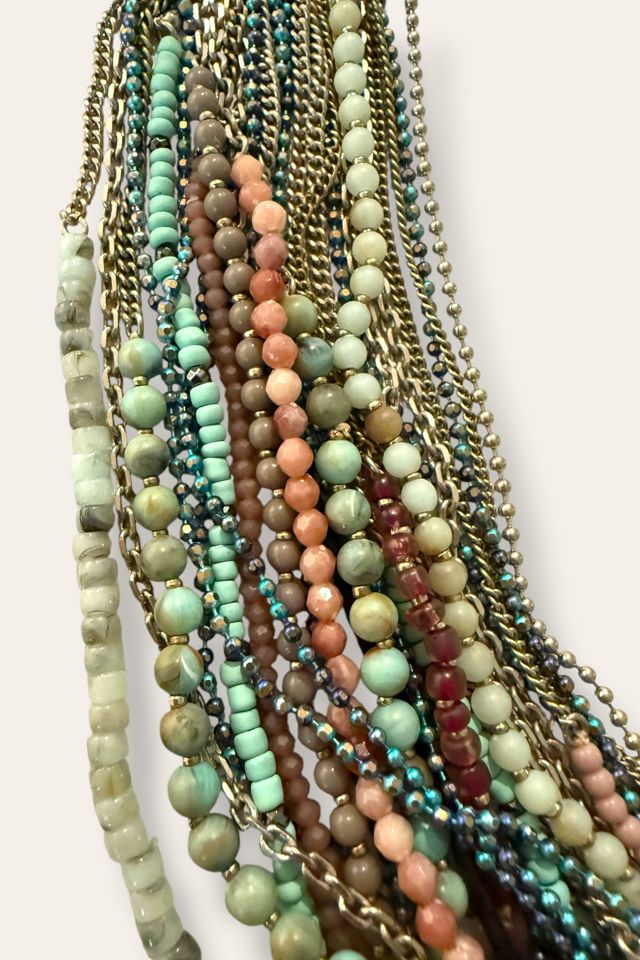 Y2K Metal Mesh Strand Beaded Necklace Selected By Afterlife Boutique #2