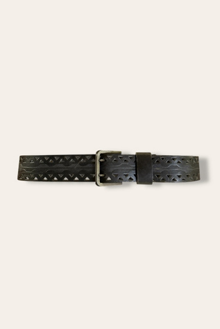 Vintage 1990's Leather Cut-Out Belt Selected By Afterlife Boutique