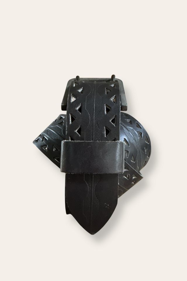 Vintage 1990's Leather Cut-Out Belt Selected By Afterlife Boutique #1