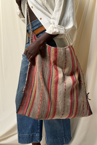 Vintage 1990's Oversized Woven Rug Bag Selected By Afterlife Boutique