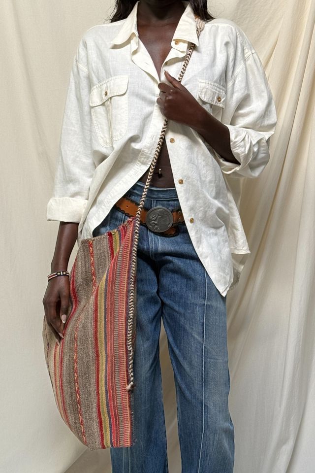 Vintage 1990's Oversized Woven Rug Bag Selected By Afterlife Boutique #1