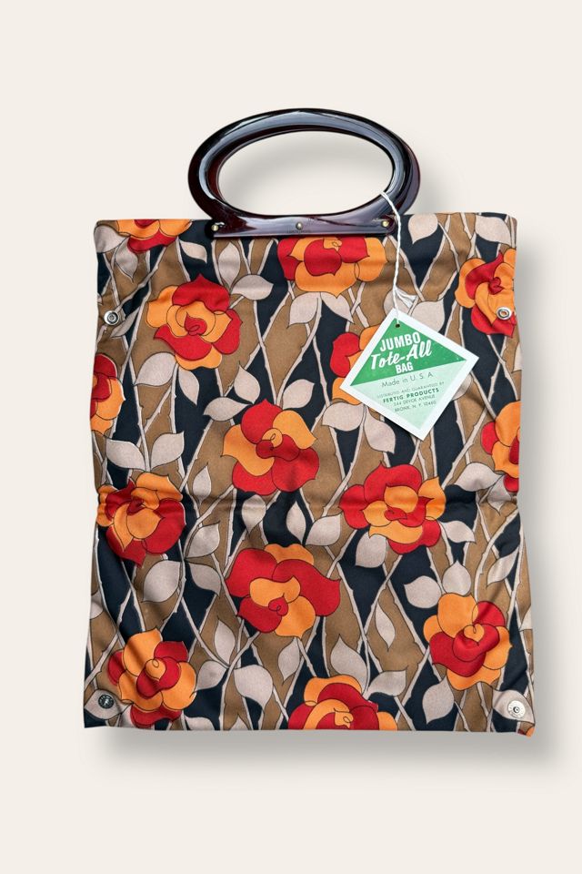 Vintage 1960's Floral Print Tote Bag Selected By Afterlife Boutique #2