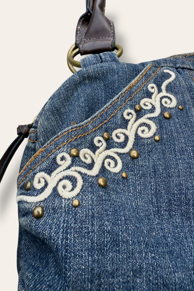Y2K Embroidered Studded Denim Bag Selected By Afterlife Boutique #2