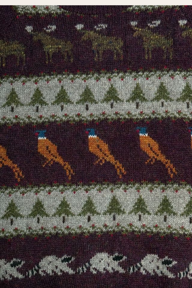 Vintage 1980's Wool Animal Theme Sweater Selected By Afterlife Boutique #1