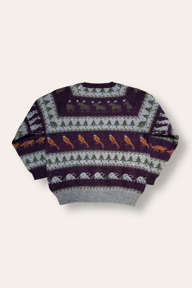 Vintage 1980's Wool Animal Theme Sweater Selected By Afterlife Boutique #3