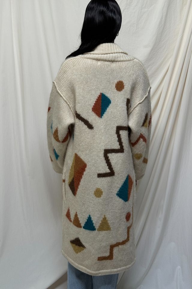 Vintage 1990's Geometric Mohair Cardigan Sweater Selected By Afterlife Boutique #1