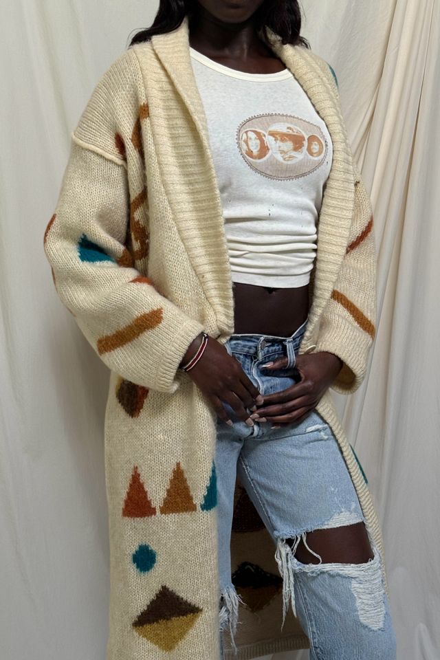 Vintage 1990's Geometric Mohair Cardigan Sweater Selected By Afterlife Boutique #3