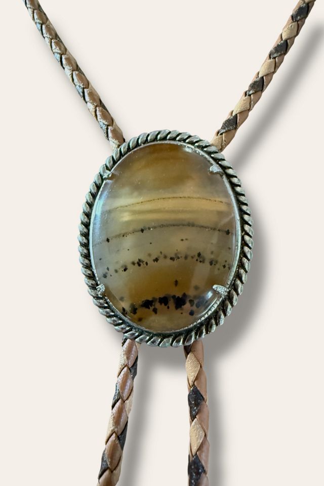 Vintage 1970's Agate Bolo Tie Necklace Selected By Afterlife Boutique #2