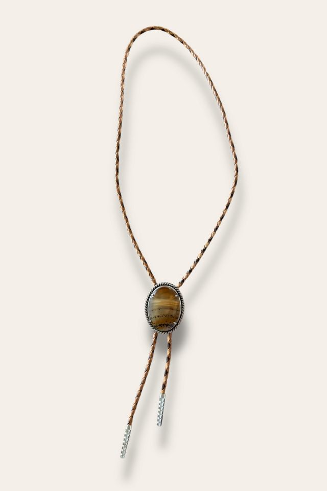 Vintage 1970's Agate Bolo Tie Necklace Selected By Afterlife Boutique #3