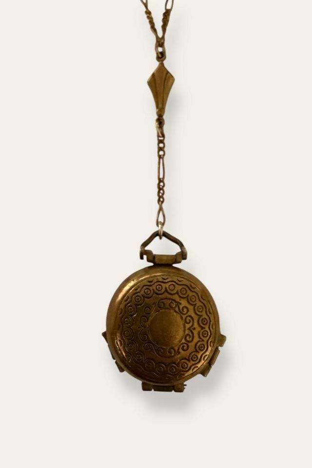 Vintage Brass 4-Way Locket Necklace Selected By Afterlife Boutique #2