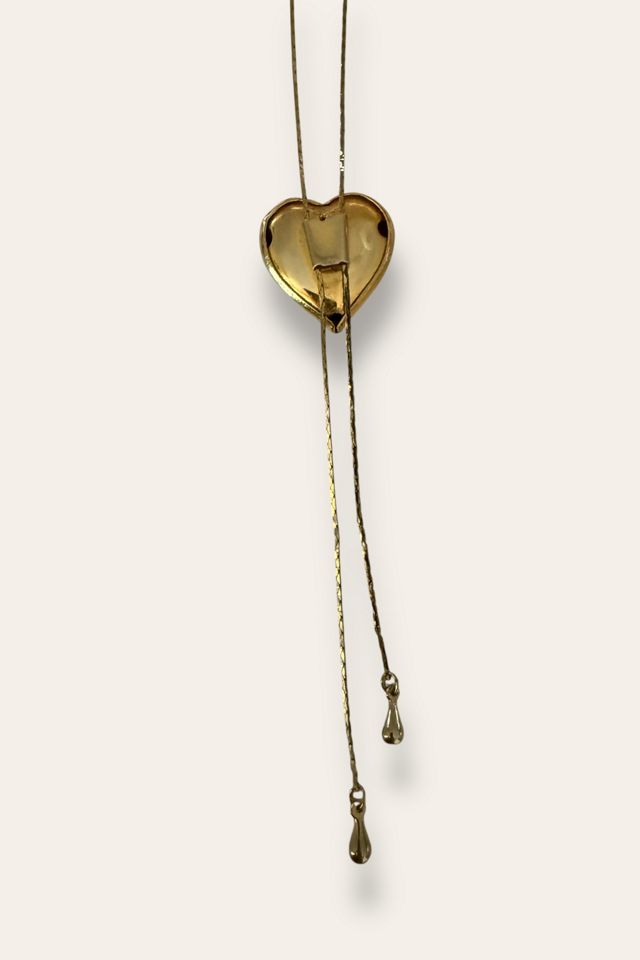 Vintage 90's Puff Heart Lariat Necklace Selected By Afterlife Boutique #3