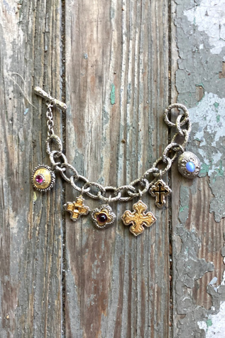 Vintage 1990s Gold Tone Goth Charm Bracelet Selected by Cherry