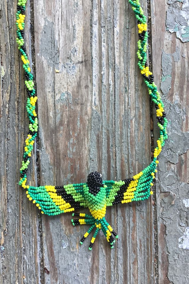 Vintage 1960s Beaded Hummingbird Necklace Selected by Cherry #1