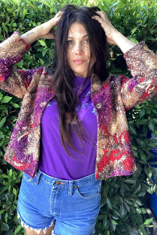 Vintage 1960s Floral Sequins Bolero Jacket Selected by Cherry