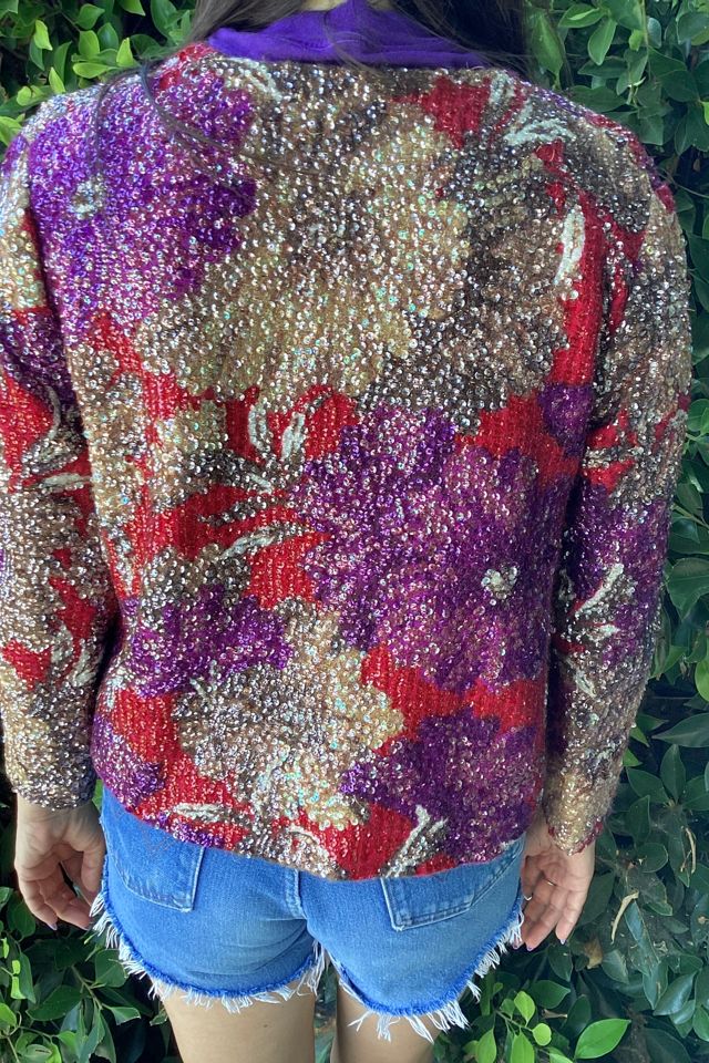 Vintage 1960s Floral Sequins Bolero Jacket Selected by Cherry #2