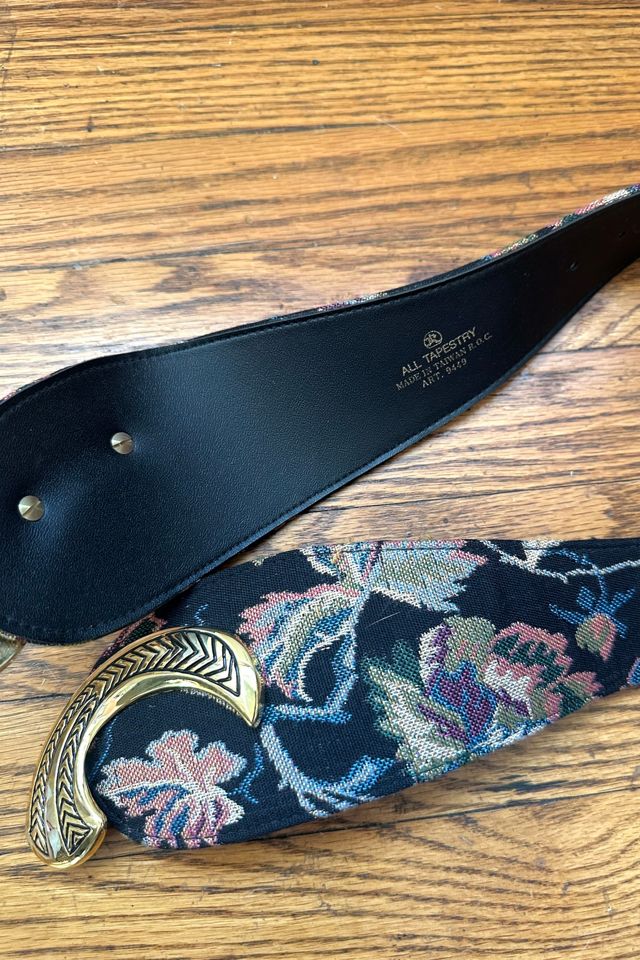 Vintage 1980s Tapestry Belt with Gold Buckle Selected by Cherry #2