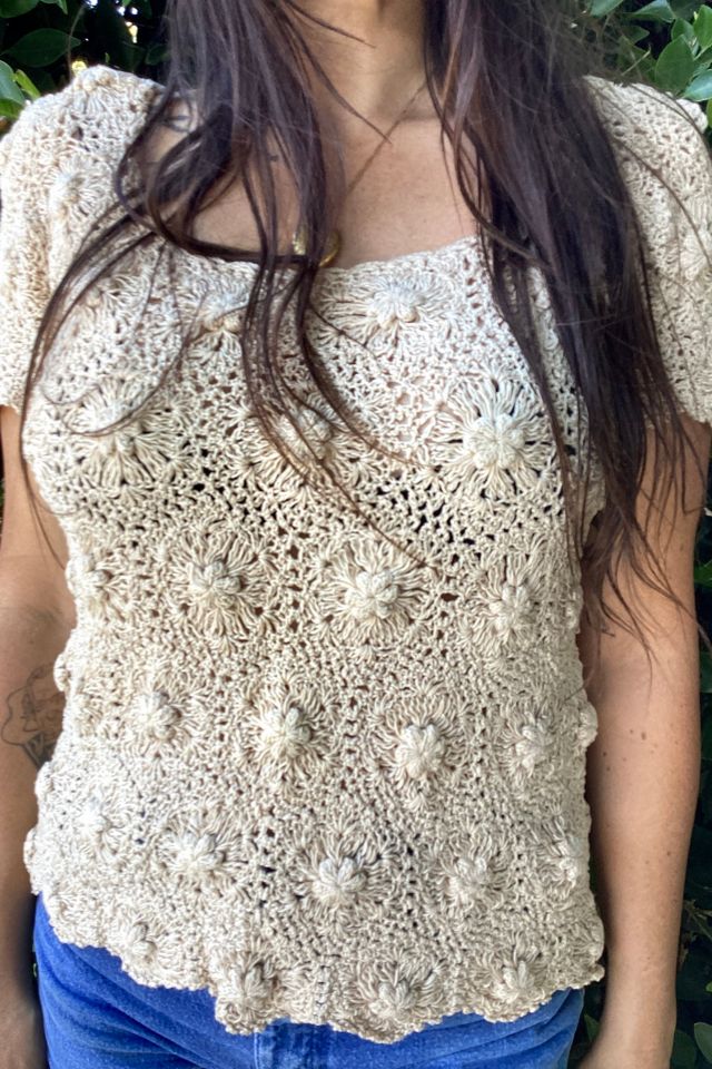 Vintage 1980s Crochet Top Selected by Cherry #1