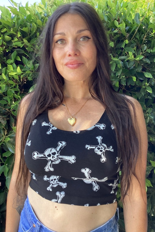 Vintage 1980s Skull & Crossbones Cropped Tank Selected by Cherry